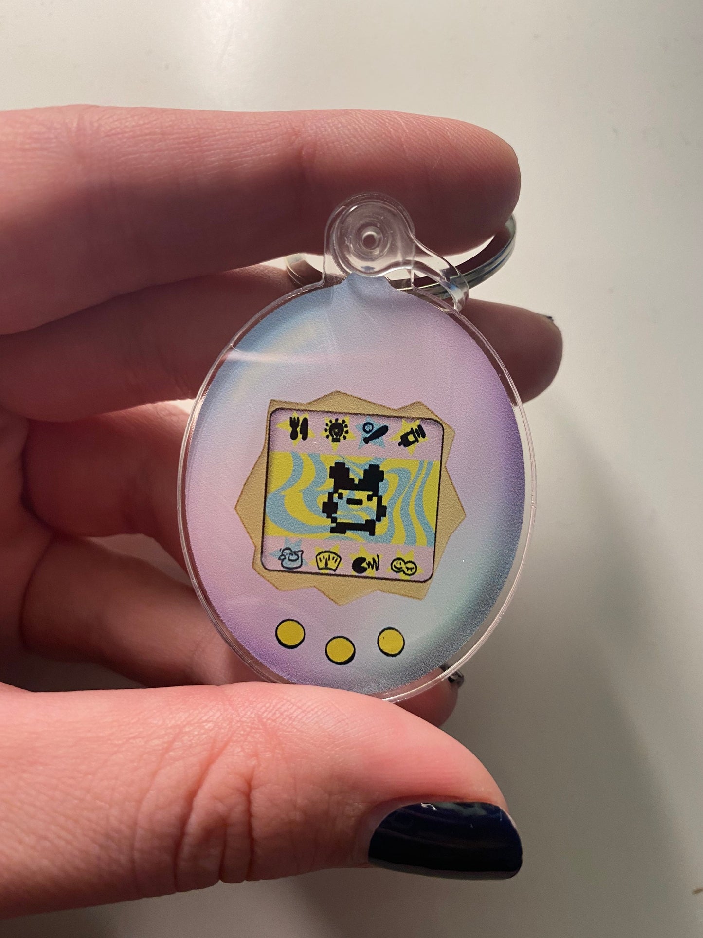 90’s Tamagotchi Digital Painting 2” Illustration Keychain