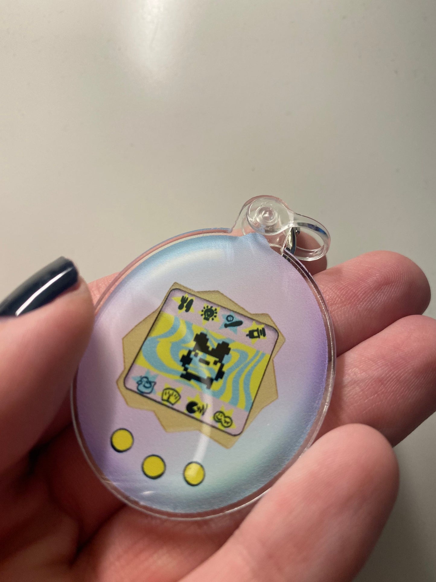 90’s Tamagotchi Digital Painting 2” Illustration Keychain