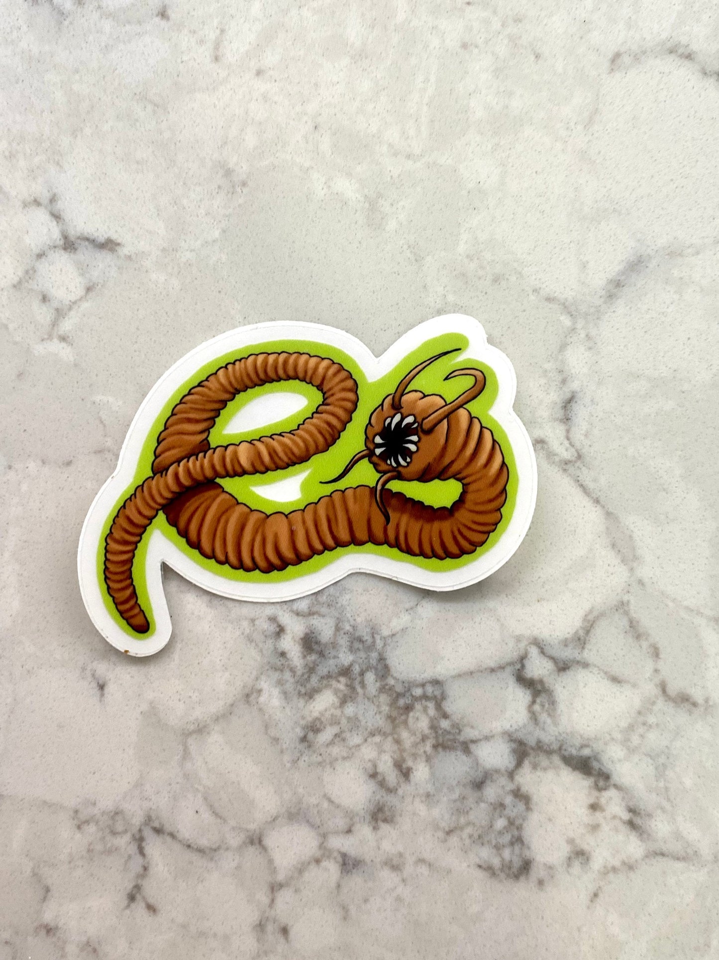 Sticker 3” Vinyl Cryptid Cryptozoology Mongolian Death Worm Green
