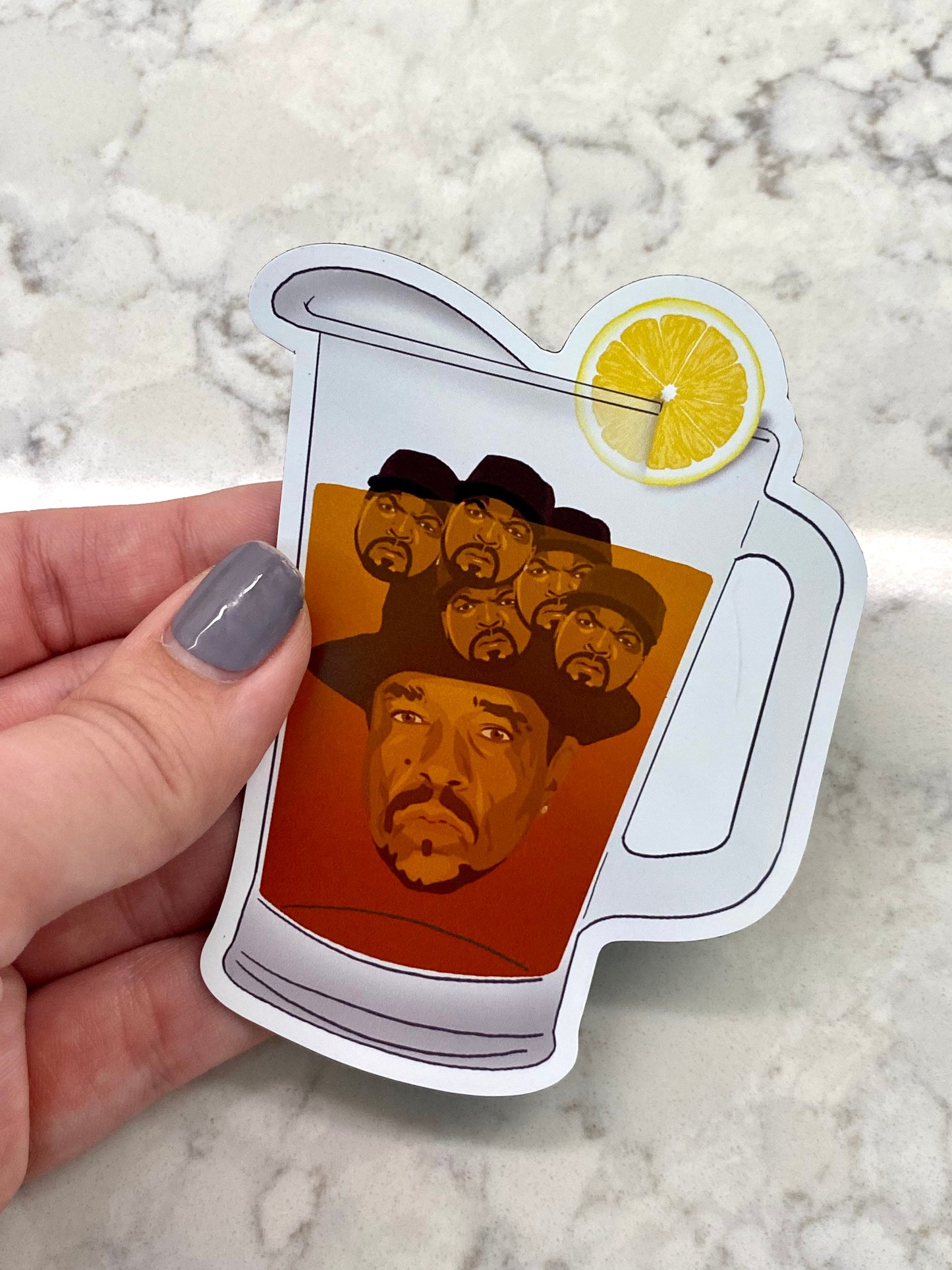 3” Sticker Ice-T and Ice Cube Pun Funny Illustration