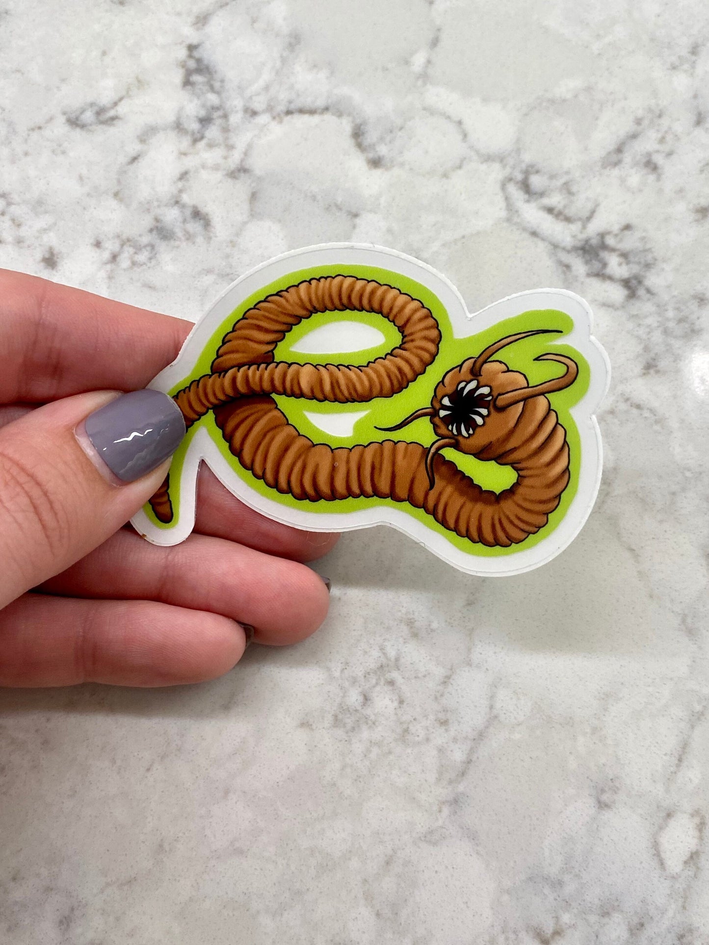 Sticker 3” Vinyl Cryptid Cryptozoology Mongolian Death Worm Green