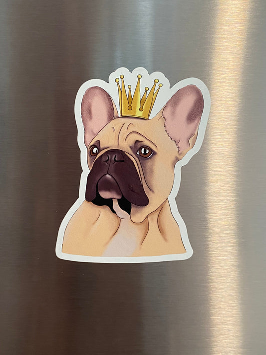 French Bulldog King Queen 3” Magnet Digital Illustration Drawing