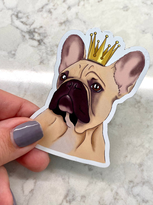 French Bulldog King Queen 3” Sticker Digital Illustration Drawing