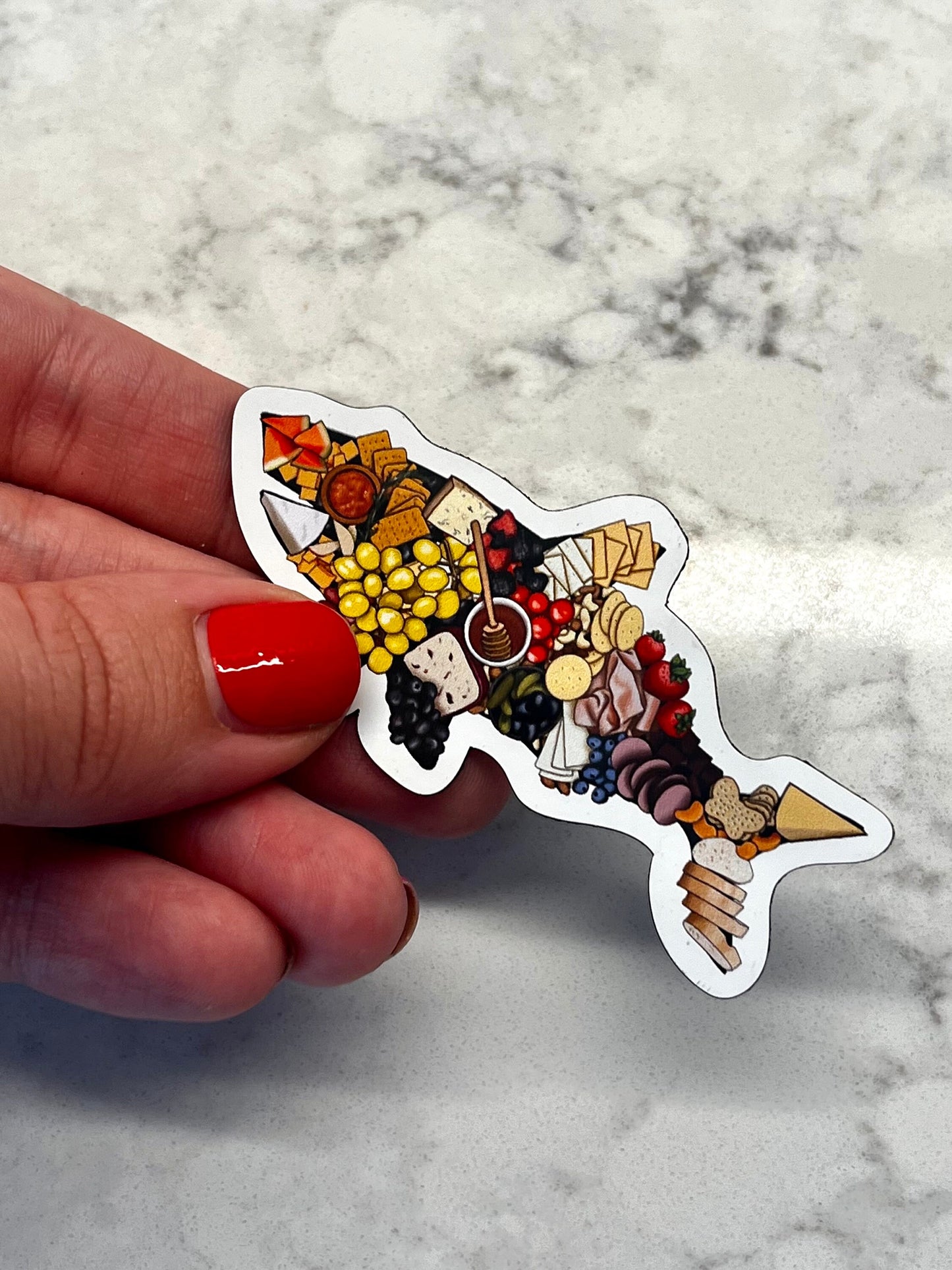 4” Sticker Sharkuterie Shark Charcuterie Board Cheese Plate