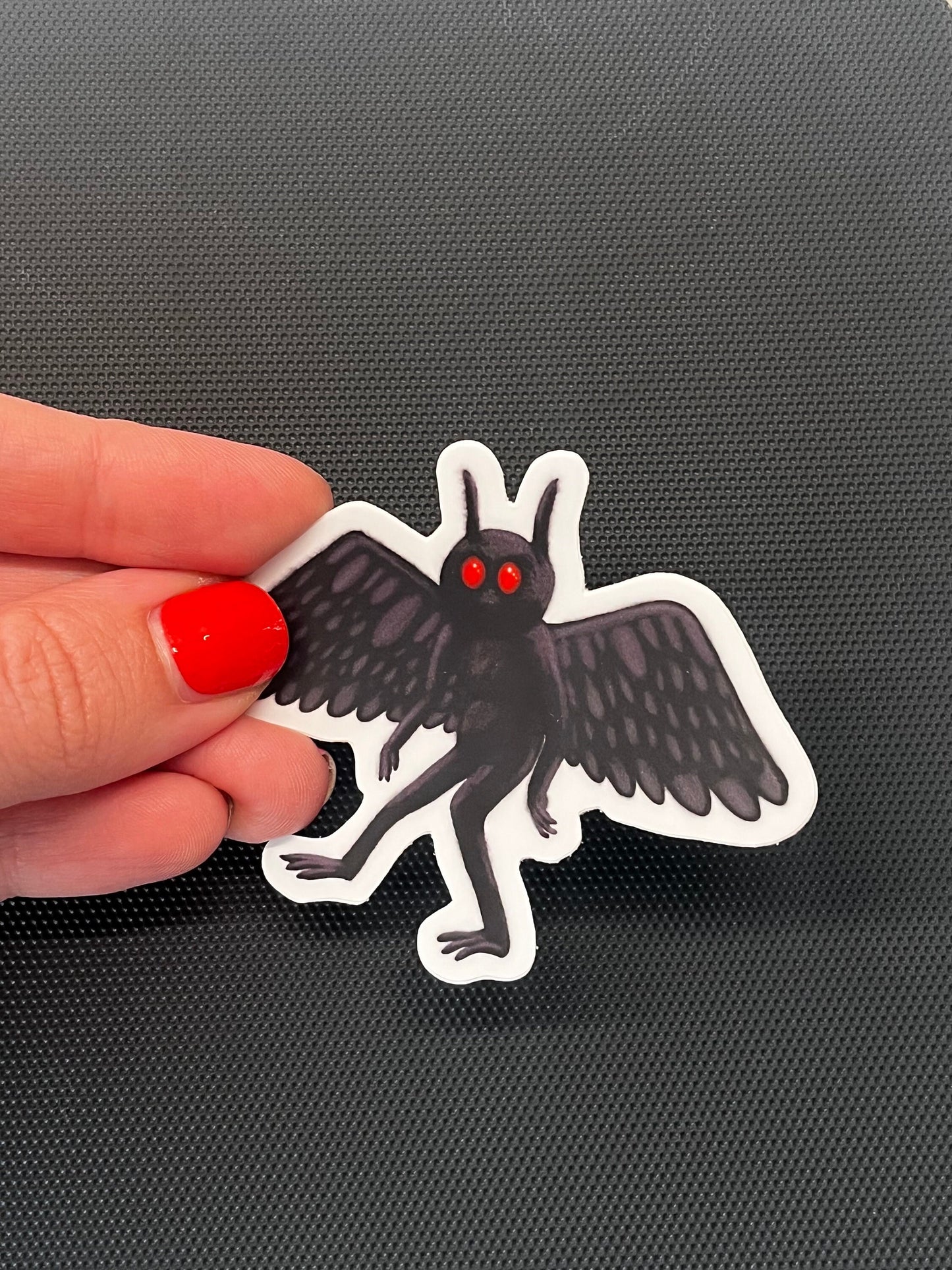 3” Sticker, Vinyl, Cryptid Cryptozoology Mothman, West Virginia Folklore, Waterproof Stickers, Unique Stickers, stickers for water bottle