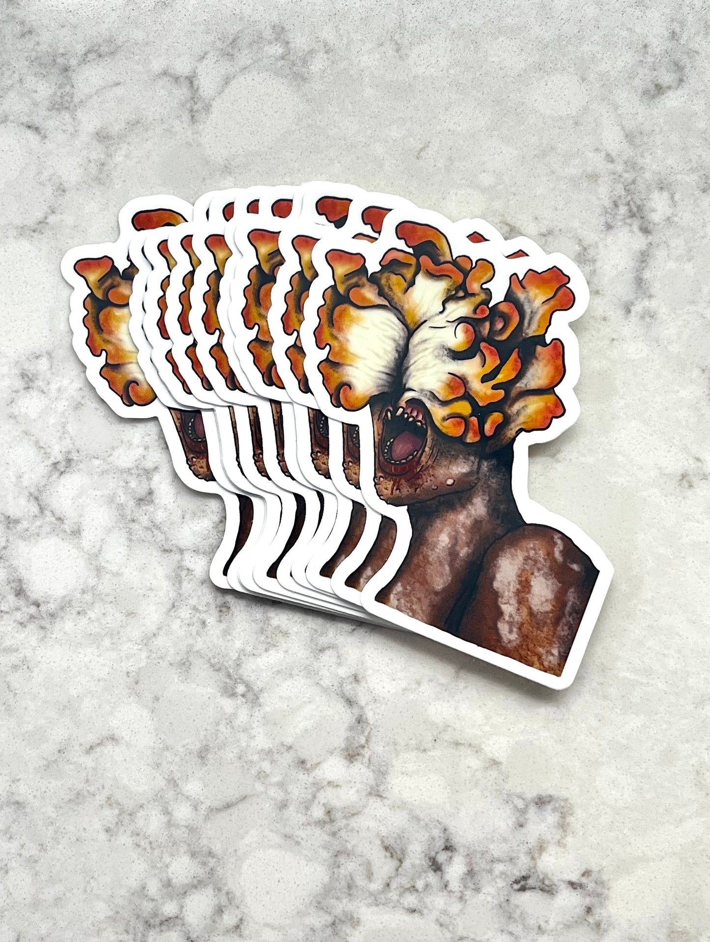 3” Waterproof Sticker Last Of Us Clicker Digital Drawing Stickers for Waterbottle Laptop Kindle Joel Ellie Cordyceps Fungus